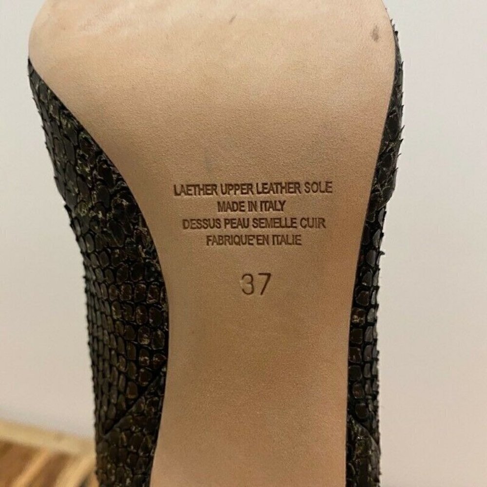 Cavallini Italy Heel Boots Black Snakeskin 7 NEW - Picture 10 of 10